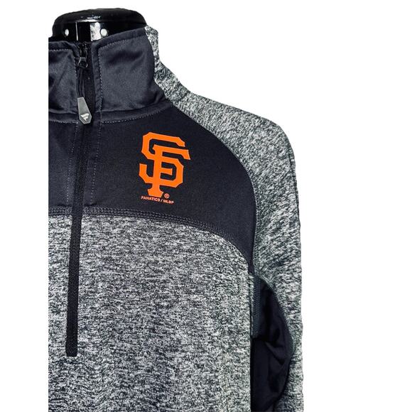 San Francisco 49ers Fanatics Large Heather Gray 1/4 Zip Pullover Jacket NFL - Picture 2 of 10